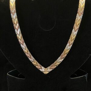 Cherish Gold, Silver, and Bronze Necklace